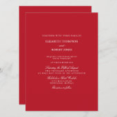 レッドカーペット無地のの色の傾向 招待状 (正面/裏面)