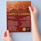 レッドカーペット、カーペットクリーナー、クリーニングサービス チラシ (手)