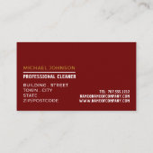 レッドカーペット、カーペットクリーナー、クリーニングサービス 名刺 (裏面)