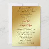 レッドカーペット ゴールドシャンデリア プロム招待状 招待状 (裏面)