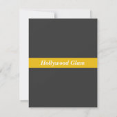 レッドカーペット、ハリウッドテーマパーティー、女の子の誕生日 招待状 (裏面)