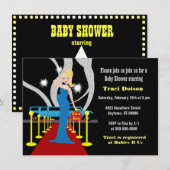 レッドカーペット ハリウッド ベイビーシャワーの招待状　男の子 招待状 (正面/裏面)