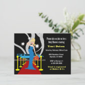 レッドカーペット ハリウッド ベイビーシャワーの招待状　男の子 招待状 (スタンド正面)