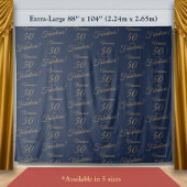 レッドカーペット&リピート金ゴールドネイビー50素晴らしい誕生日 タペストリー