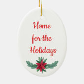 レッドカー付きクリスマスセラミックオーナメント セラミックオーナメント (裏面)