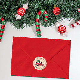 レッドカー素朴フェスティバルクリスマス差出人住所 ラウンドシール