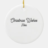 レッドカー結婚したとの私たちの初めてのクリスマス セラミックオーナメント (裏面)