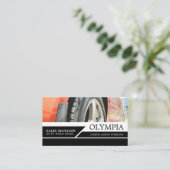 レッドカー、オートウォッシュ、クリーニングサービス 名刺 (スタンド正面)