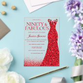 レッドガウン90thバースデーパーティー アクリル招待状 (インサイチュ (ウェディング))