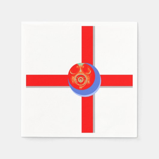 レッドガスマスク紙ナプキンス スタンダードカクテルナプキン (正面)