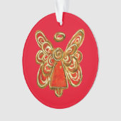 レッドガーディアンジェルアートホリデーペンダントオーナメント オーナメント (正面)