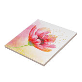 レッドガーデンかわいらしフラワー金ゴールドハイライトアート タイル (側面)