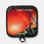 レッドガーデントマトパーソナライズされた 鍋敷き (正面)