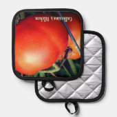 レッドガーデントマトパーソナライズされた 鍋敷き (正面/裏面)