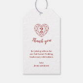 レッドガーネット2周年記念結婚ハートギフトラベル ギフトタグ (裏面)