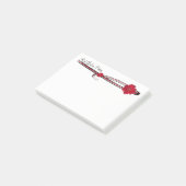 レッドガーベラデイジー及びフィリグリーテンプレート ポストイット (アングル)