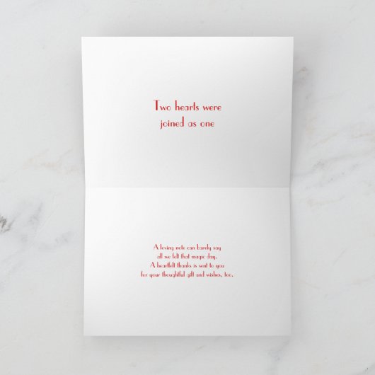 レッドガーベラ白黒水玉模様結婚ズサンキュー サンキューカード (内部)