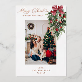 レッドガーランドオーナメントメリークリスマスV 箔招待状