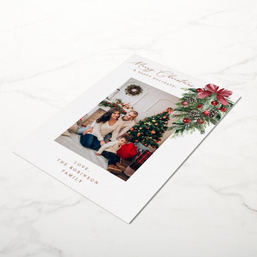 レッドガーランドオーナメントメリークリスマスV 箔招待状 (回転した状態)