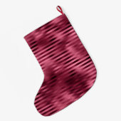 レッドガーリーストライプ金ゴールドグラム ラージクリスマスストッキング (裏面 (吊り時))