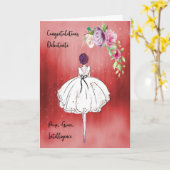 レッドガール&フラワーズでデビュー カード (黄色い花)