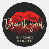 レッドキスリップスティックBusinessメイクアップアーティストありがとう ラウンドシール (正面)