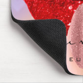 レッドキスリップルホログラフレインボー爪、 ネイルメイクアップ マウスパッド (コーナー)