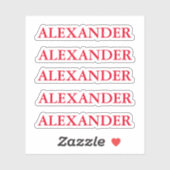 レッドキッズ名クリスマス付きカットアウトステッカー シール (シート)