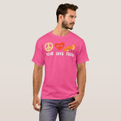 レッドキツネかわいいピースラブキツネ Tシャツ (正面フル)