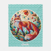 レッドキツネとサング淡い色のリーン フリースブランケット (正面)