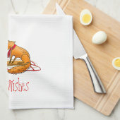 レッドキツネとレッドロビンの願最高のい事 キッチンタオル (四つ折り)