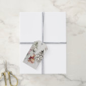 レッドキツネインウィンターホリデースノーシーン ギフトタグ (より糸付き)