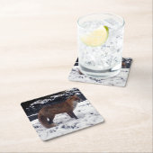 レッドキツネインスノーコースター スクエアペーパーコースター (インサイチュ)