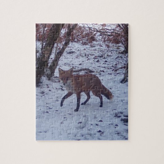 レッドキツネインスノージグソーパズル ジグソーパズル (縦)