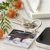 レッドキツネイン・スノー キーホルダー (正面右)