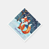 レッドキツネイン・スノー スタンダードカクテルナプキン (角)