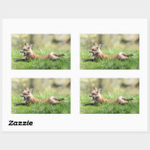 レッドキツネキット 長方形シール (シート)