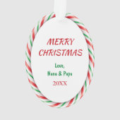 レッドキツネキャンディーケーンフレームキッズ オーナメント (裏面)