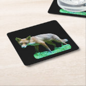 レッドキツネクブコースター スクエアペーパーコースター (アングル)