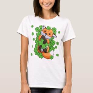 レッドキツネグリーンシャームロック Tシャツ