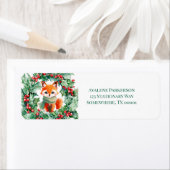 レッドキツネグリーンベリーズベビーシャワー住所 シール (インサイチュ)