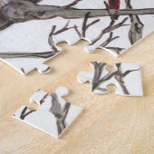 レッドキツネグレーフォレストウッズジグソーパズル難しい ジグソーパズル (側面)