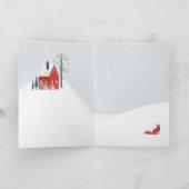 レッドキツネスノーウィーノルディックビレッジメリークリスマス シーズンカード (内部)