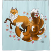 レッドキツネテイルズキツネカサイ シャワーカーテン (正面)