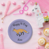 レッドキツネハッピーバースデー ペーパープレート (パーティー)