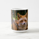 レッドキツネファミリー自然ーカスタムバー文字 コーヒーマグカップ (中央)