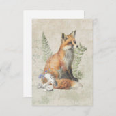 レッドキツネファーンマッシュルームウッドランドフォレスト自然 ノートカード (正面/裏面)