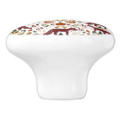 レッドキツネフォークアートノブがハードウェ素朴アを引く セラミックノブ (側面)