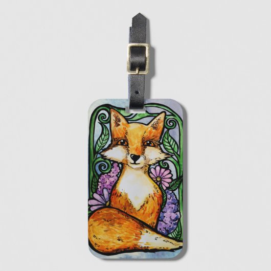 レッドキツネフローラ自然アート ラゲッジタグ (正面縦)