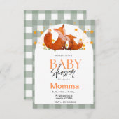 レッドキツネベビーシャワー招待状 招待状 (正面/裏面)